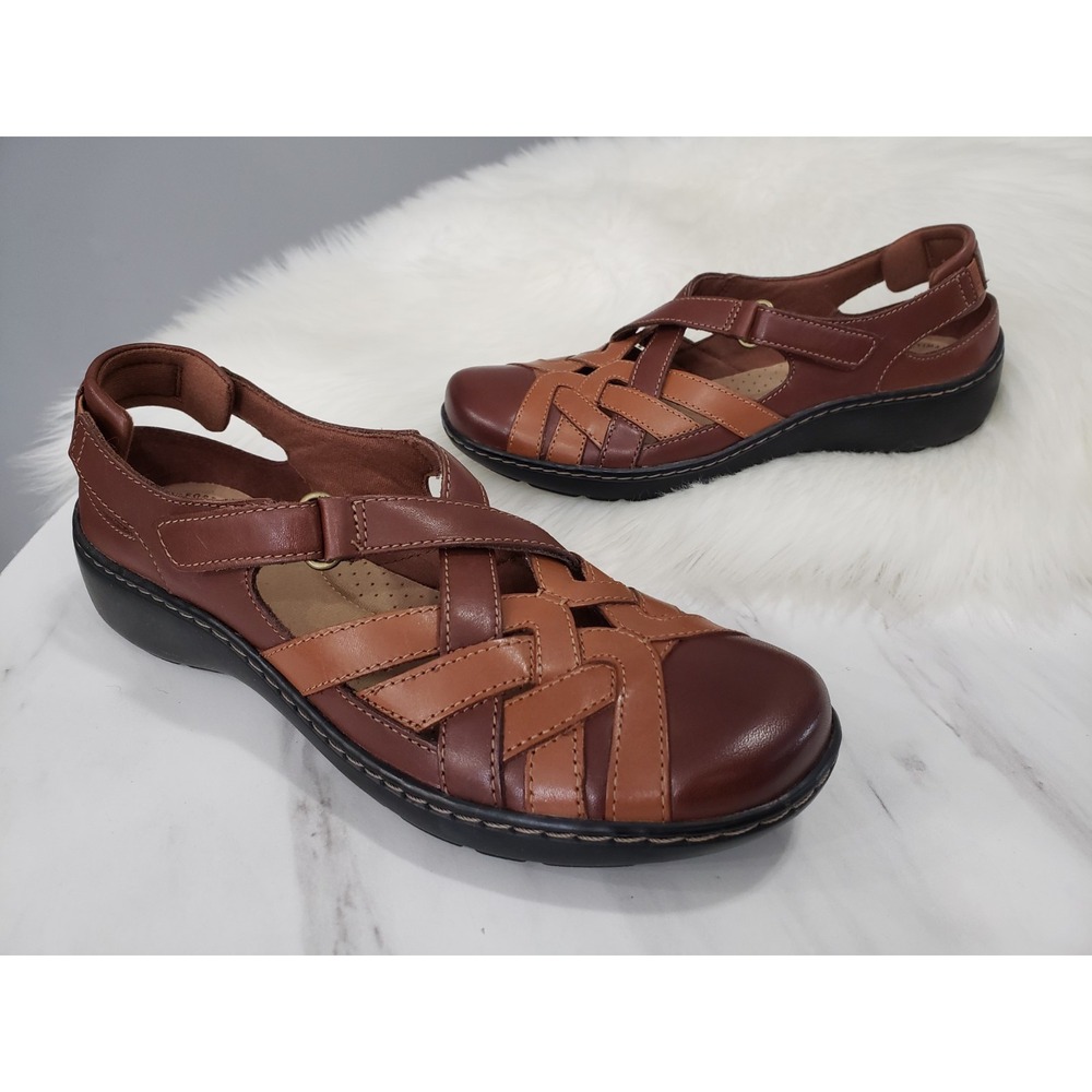 NEW NO BOX CLARKS 7‎ NARROW Cora Dream Mary Jane Fisherman Closed Toe Sandals